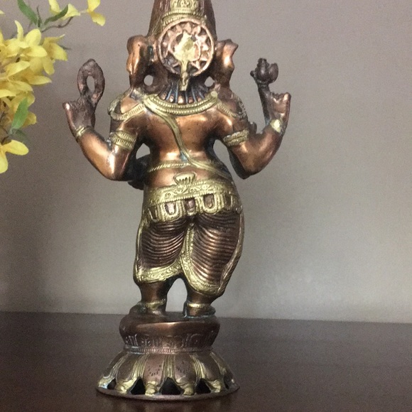 11” Brass Ganesha Statue - Picture 3 of 3